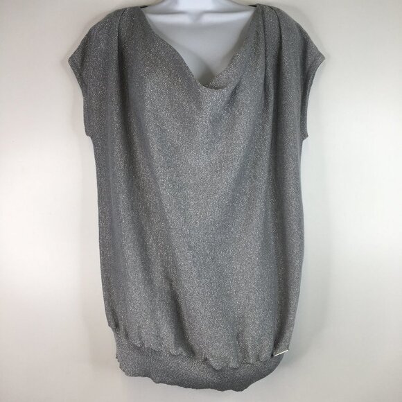 Michael Michael Kors  Sparkly Silver Sleeveless Sweater Top Size M - Picture 1 of 12